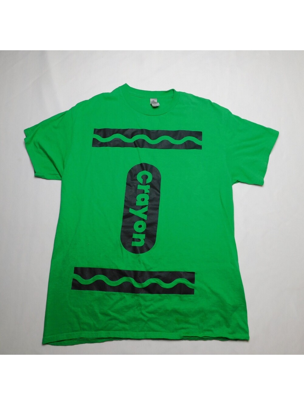 Gildan Mens Medium Green Crayon Costume T-Shirt Halloween Group Matching Graphic